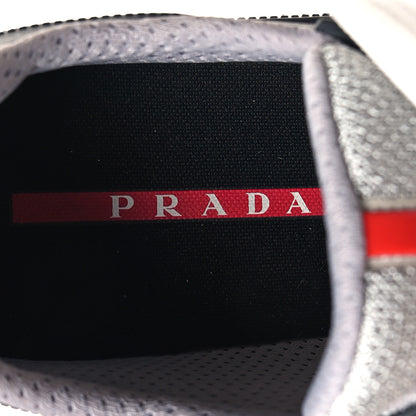 Prada Soft Rubber Mesh Mens America's Cup Sneakers 43 Black Argento 8 of 8
