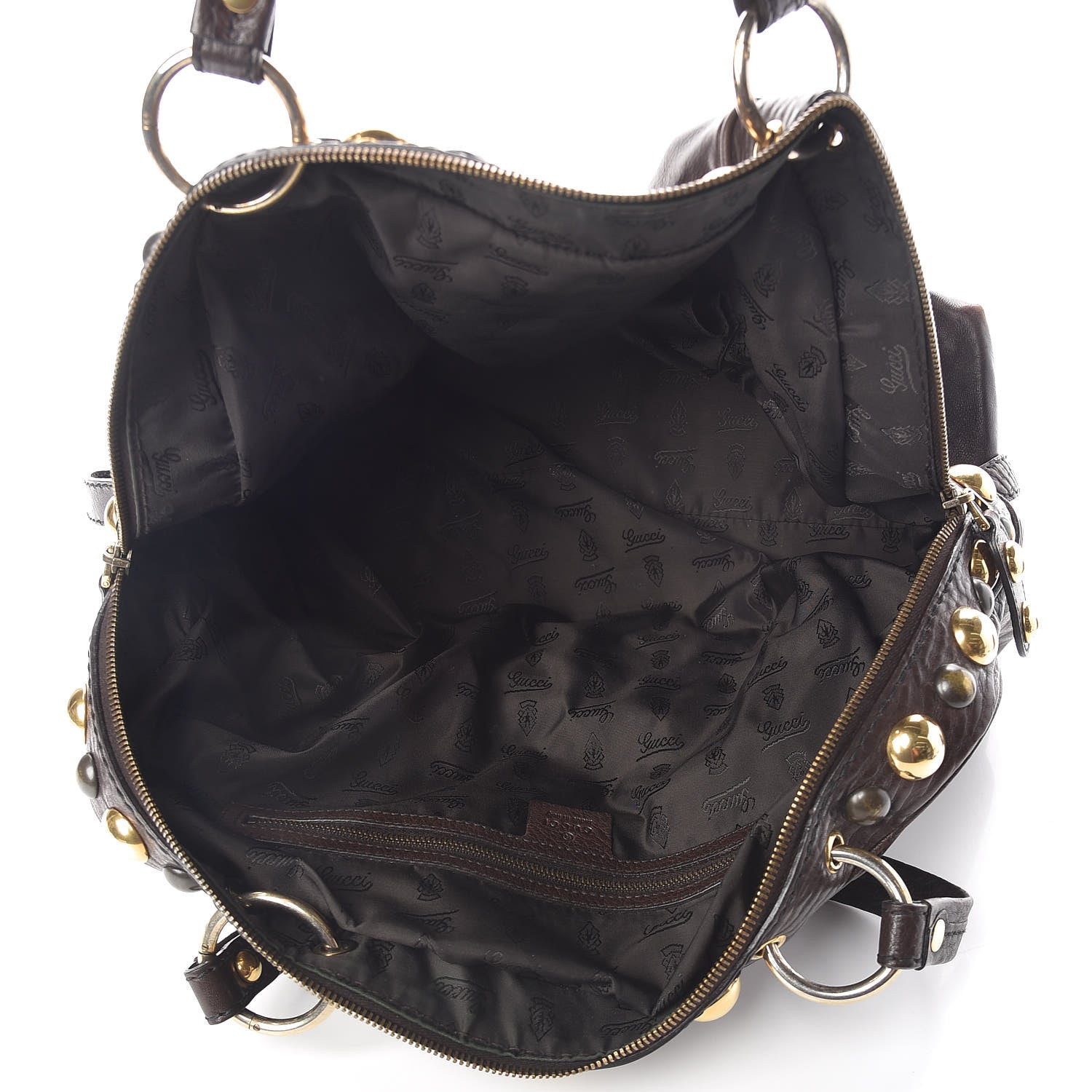 Gucci Calfskin Large Babouska Dome Satchel Dark Brown 5 of 11