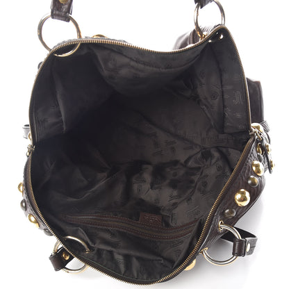Gucci Calfskin Large Babouska Dome Satchel Dark Brown 5 of 11
