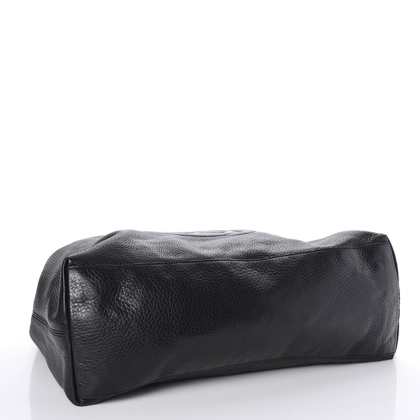 Pebbled Calfskin Large Soho Chain Shoulder Bag Black