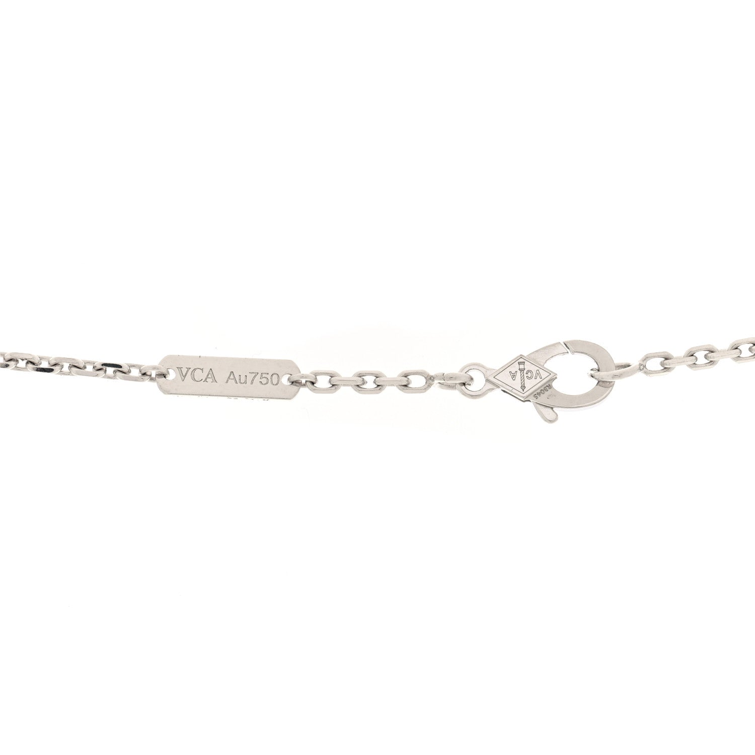 Van Cleef & Arpels 18K White Gold Mother of Pearl Magic Alhambra Pendant Necklace 4 of 4