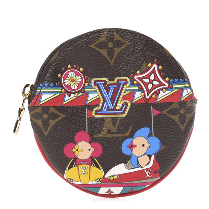 Louis Vuitton Monogram 2020 Christmas Animation Bumper Cars Round Coin Purse Coquelicot 1 of 7