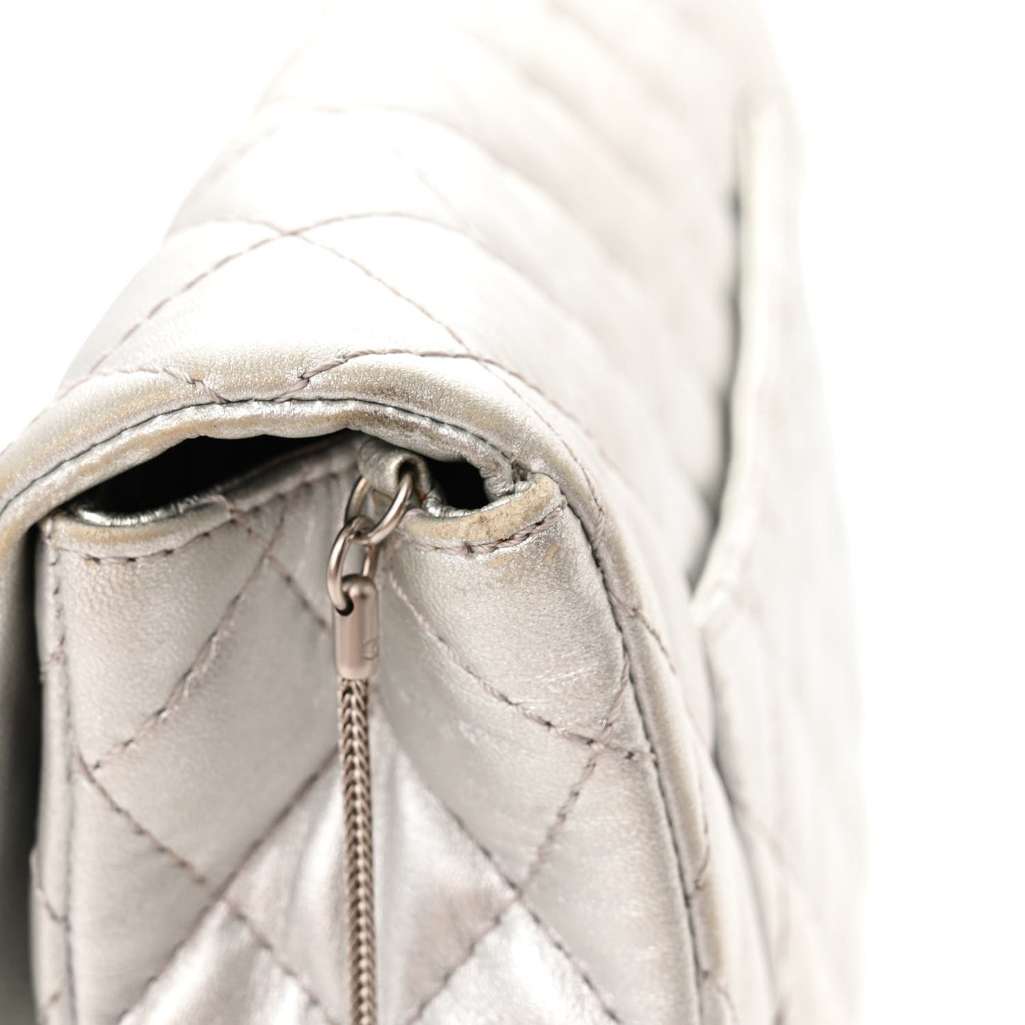 Metallic Lambskin Quilted Snake Chain 2.55 Reissue Flap Silver