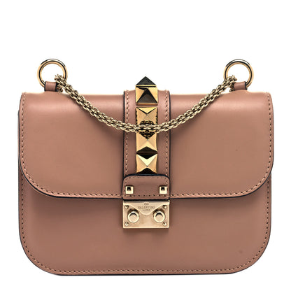 Valentino Garavani Vitello Small Glam Lock Rockstud Flap Soft Noisette 1 of 9