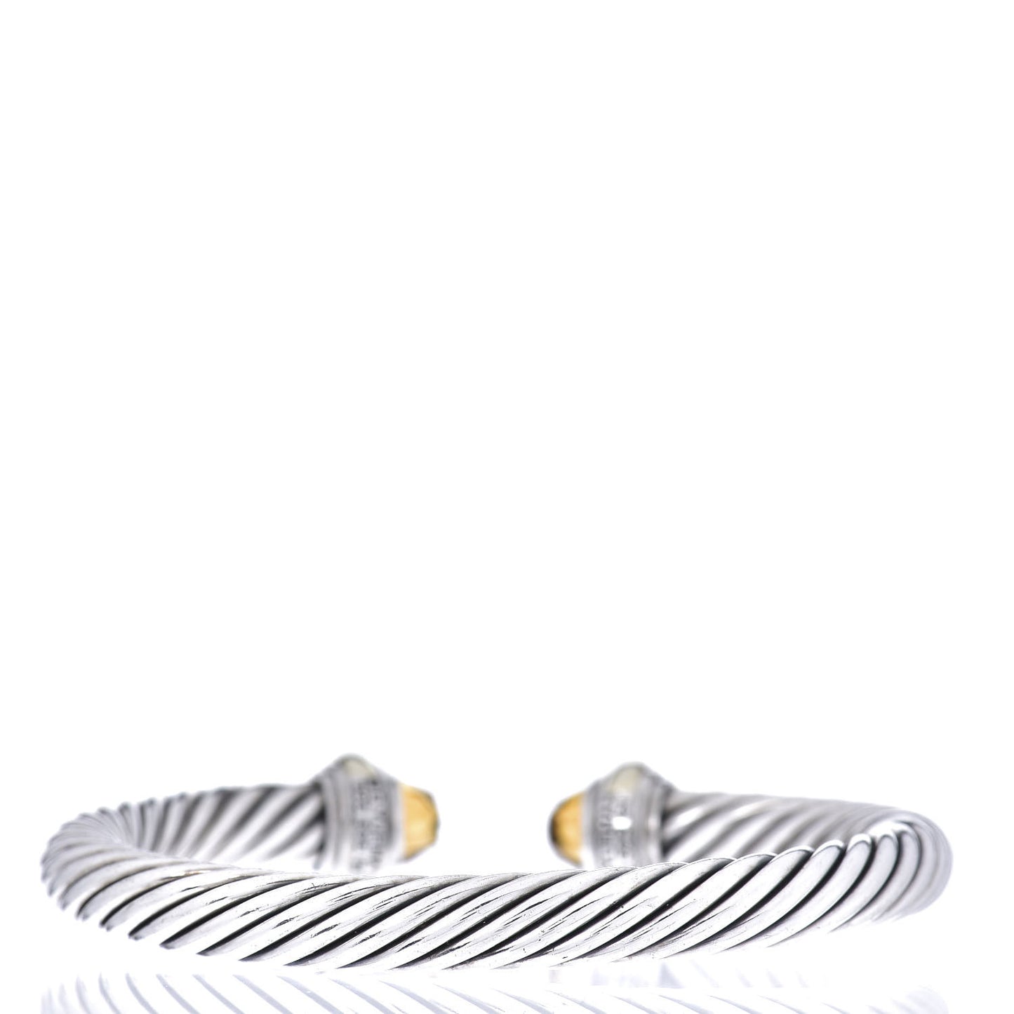 Sterling Silver 14K Yellow Gold Citrine 7mm Cable Classics Bracelet