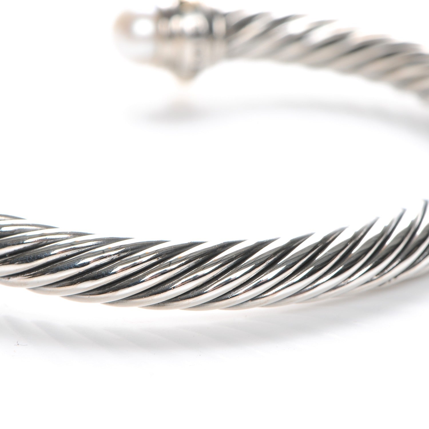 David Yurman Sterling Silver 14K Yellow Gold Pearl 7mm Cable Classics Bracelet 4 of 6