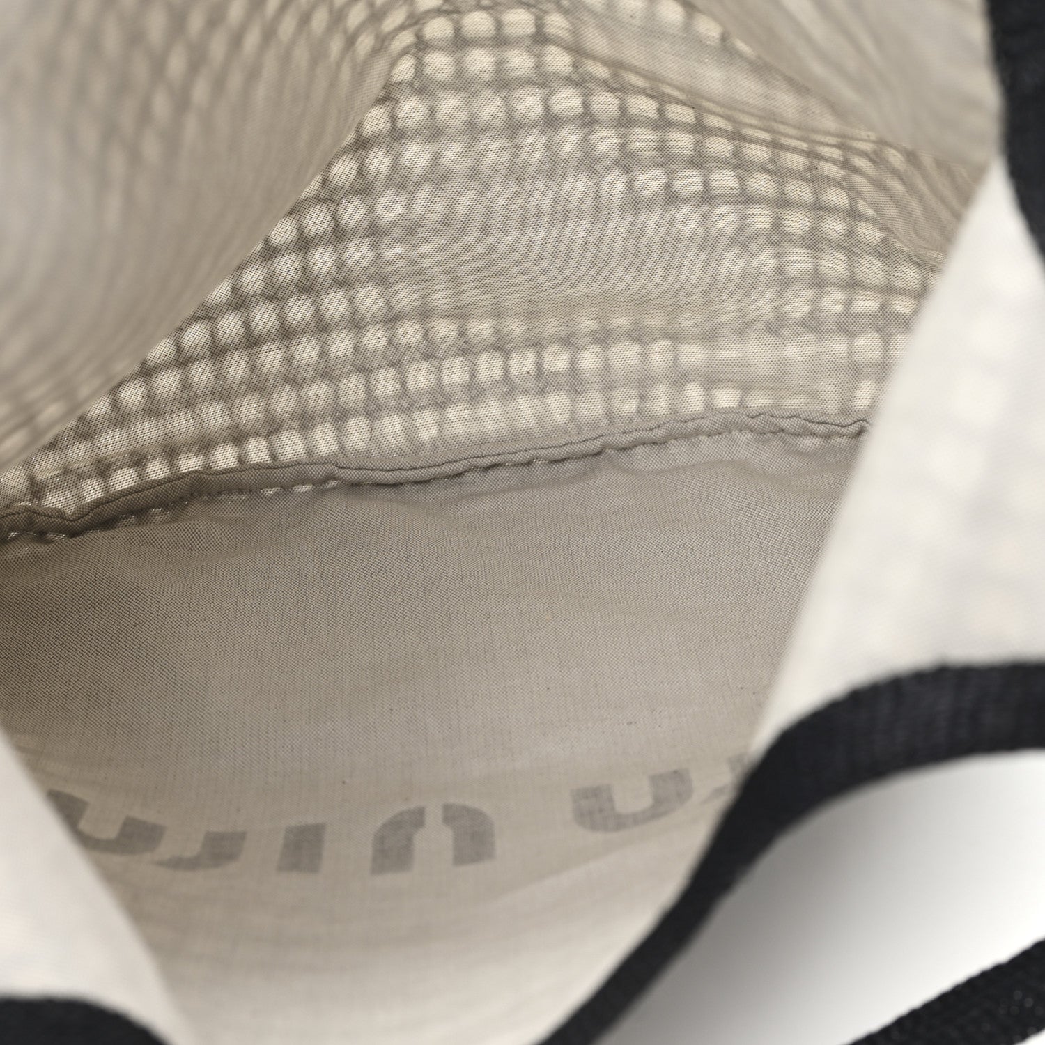 Miu Miu Raffia Effect Linen Logo Ivy Bag Black Natural 6 of 12