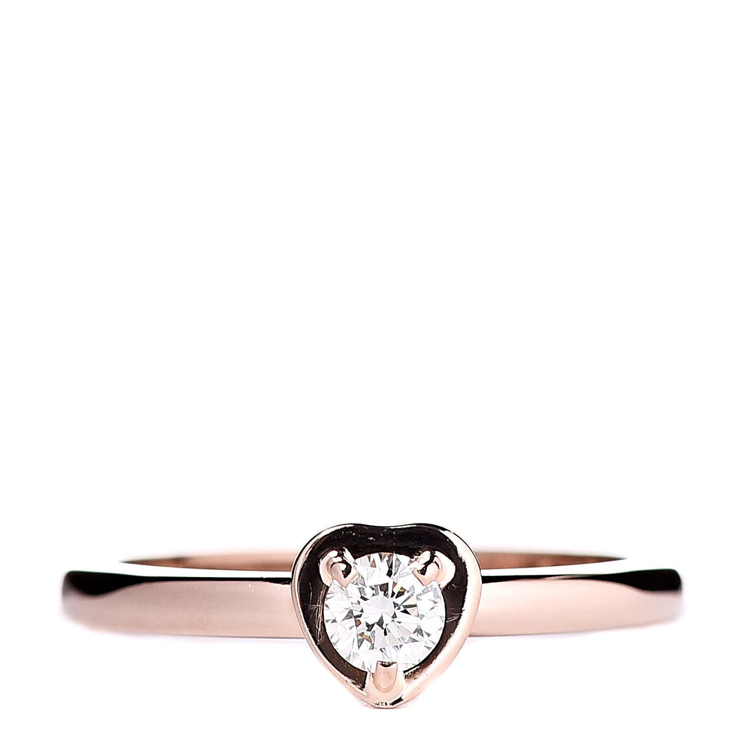 18K Pink Gold Diamond D'Amour Heart Ring 48 4.5