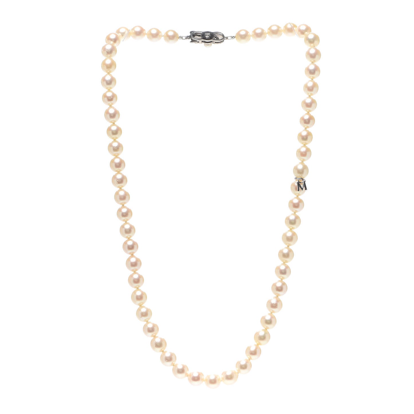 Sterling Silver Akoya Pearl 7-7.5mm Strand Necklace 17"
