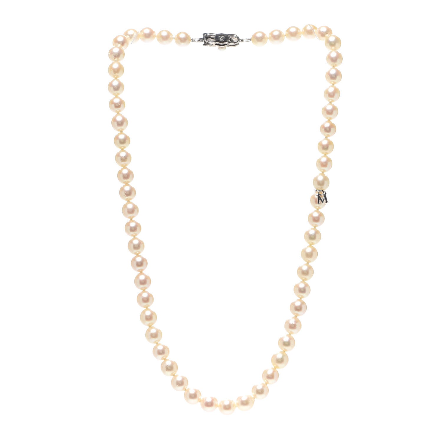 Mikimoto Sterling Silver Akoya Pearl 7-7.5mm Strand Necklace 17" 3 of 5