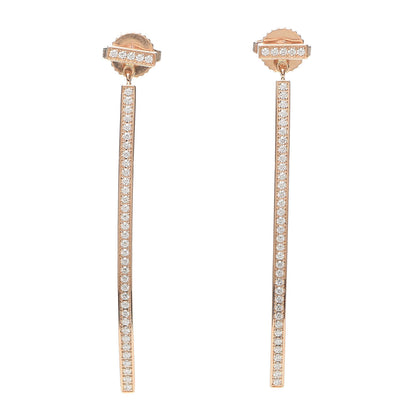Tiffany 18K Rose Gold Diamond T Bar Earrings 1 of 5