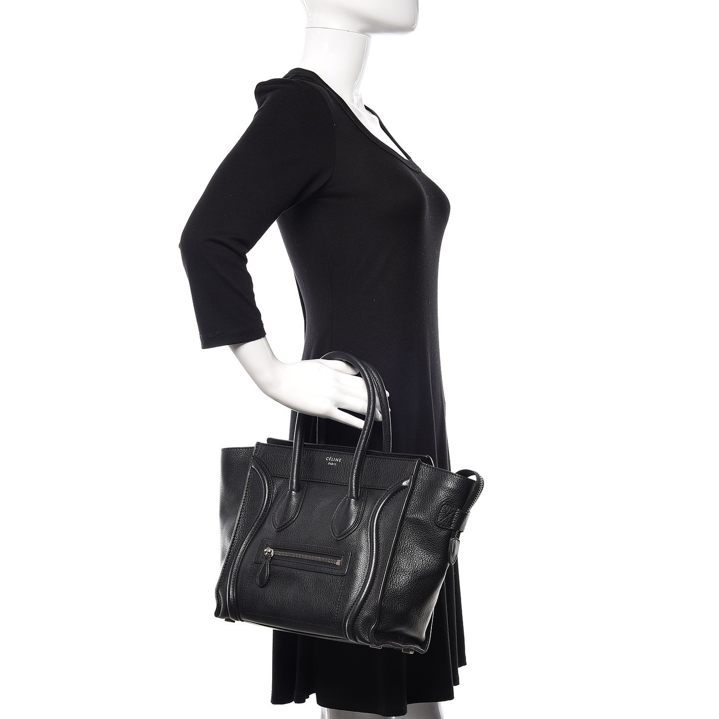 Drummed Calfskin Micro Luggage Black