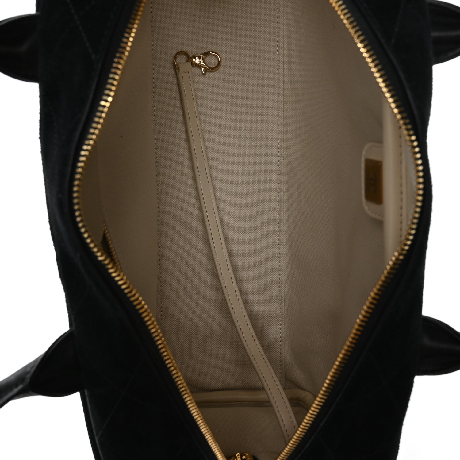 Chanel Suede Calfskin Large Perfect Bowling Bag Black 5 of 11