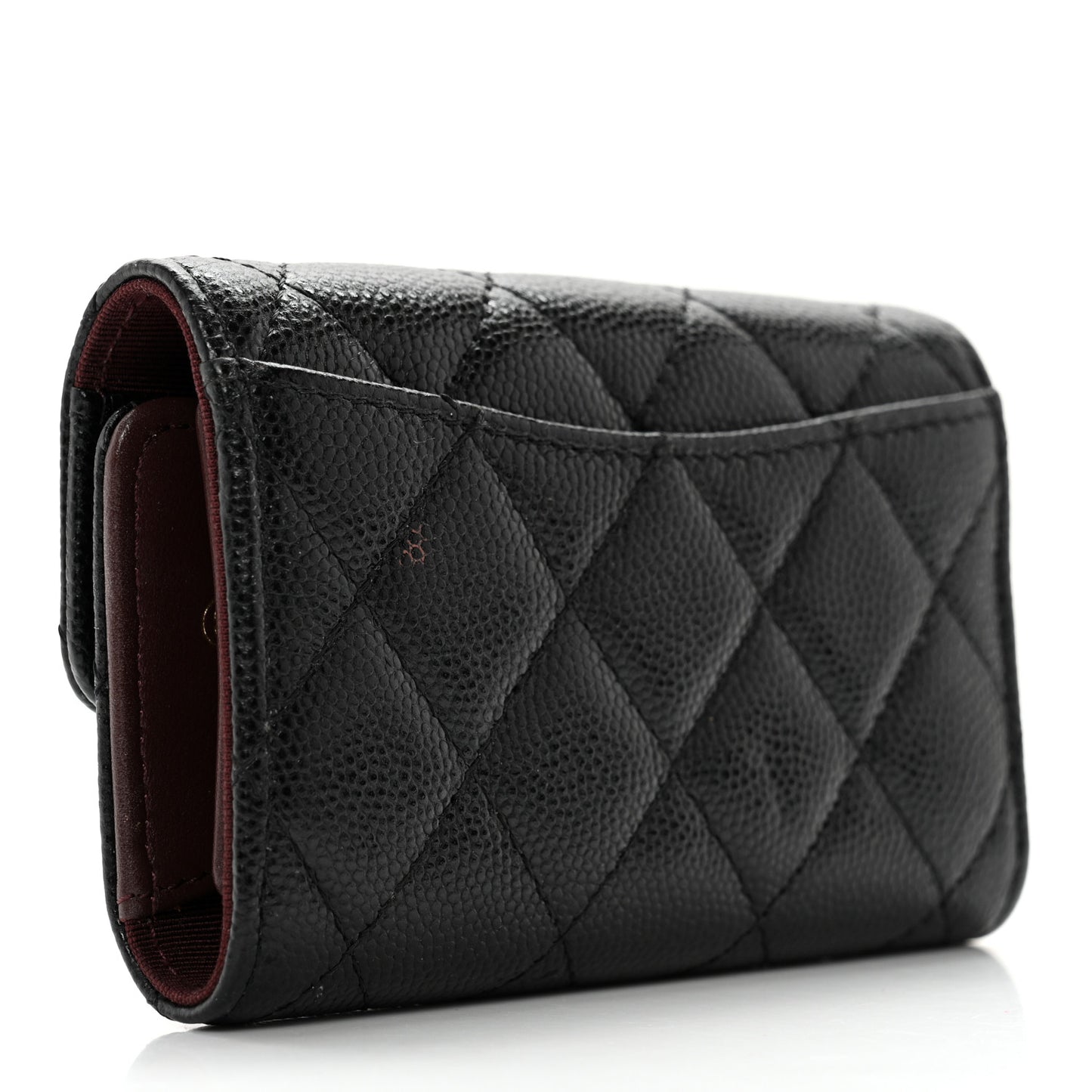 Caviar Quilted Classic 4 Key Holder Wallet Black