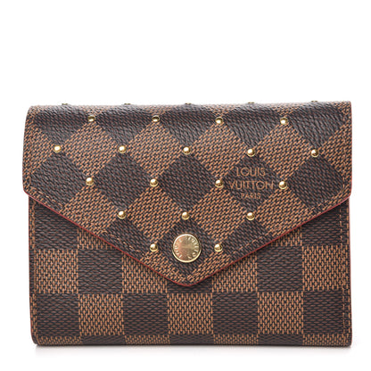 Louis Vuitton Damier Ebene Studded Victorine Wallet Cherry 1 of 7