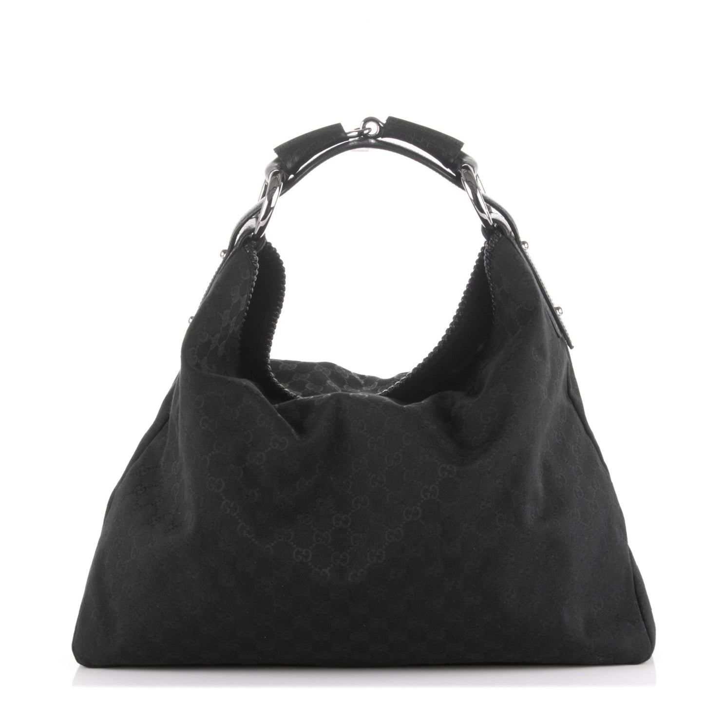 Monogram Large Horsebit Chain Hobo Black