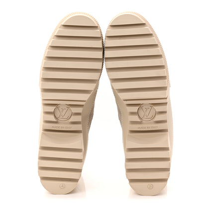 Louis Vuitton Suede Calfskin Monogram Denim Laureate Platform Desert Boots 38.5 Taupe 6 of 10