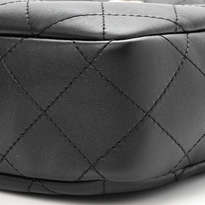 Chanel Calfskin Diamond Stitched Top Handle Bowling Bag Black 10 of 10