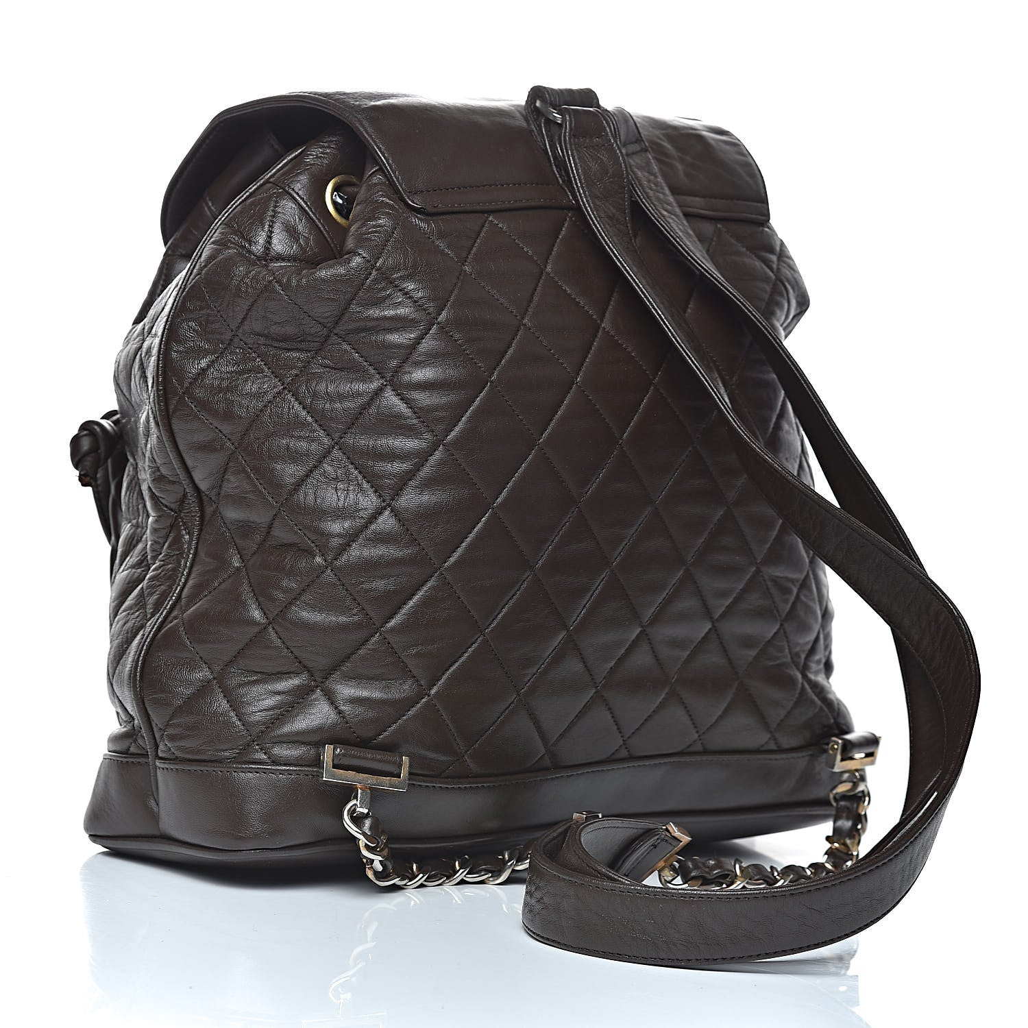 Chanel Lambskin Quilted Backpack Brown 3 of 11