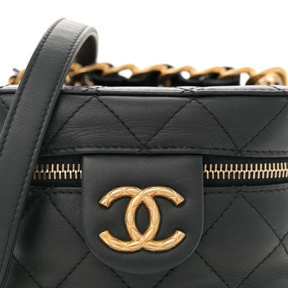 Chanel Calfskin Quilted Small Vanity Case With Chain Black 9 of 11