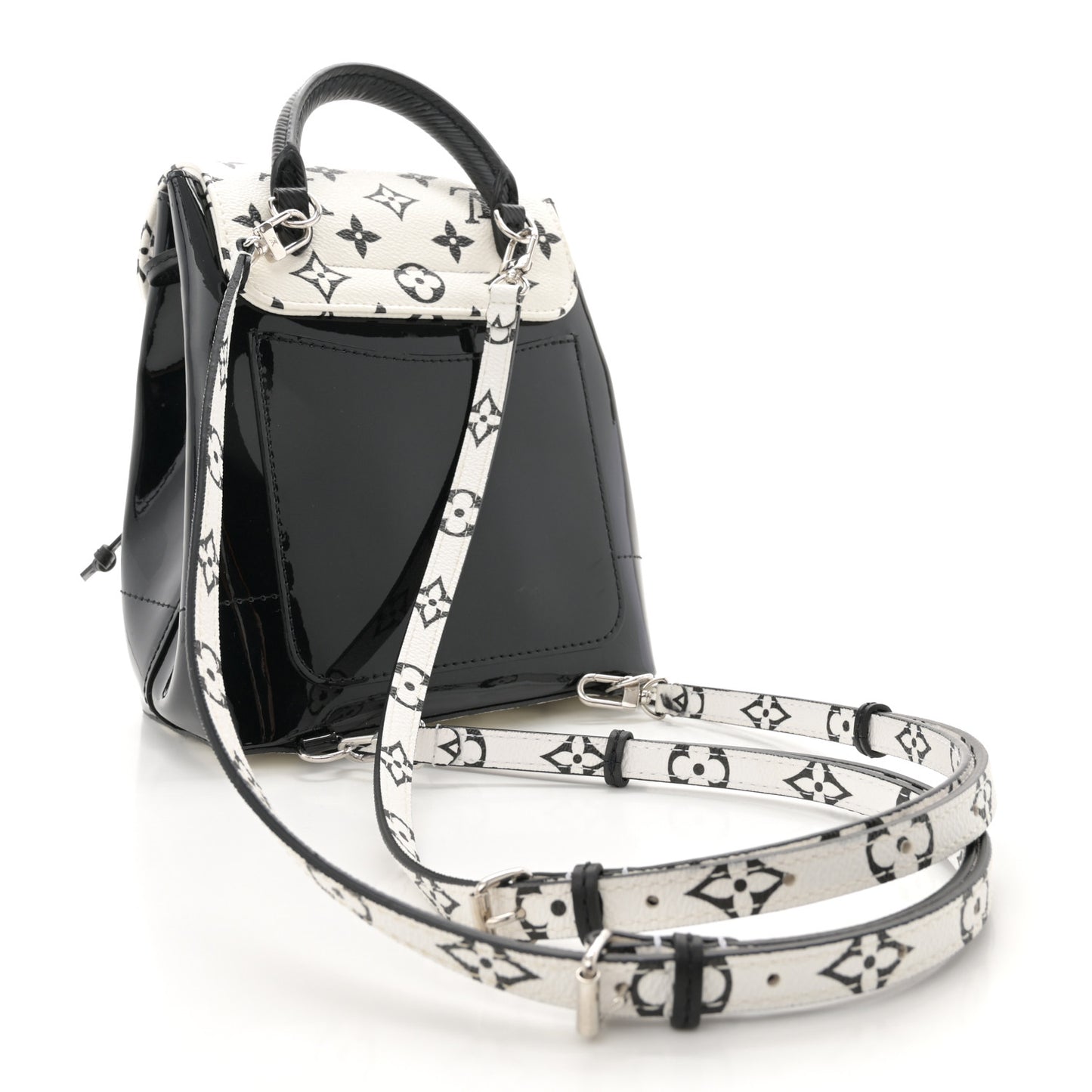 Patent Monogram Hot Springs Backpack Black White
