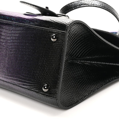 Delvaux Iridescent Lizard Mini Brillant Satchel Black 10 of 10