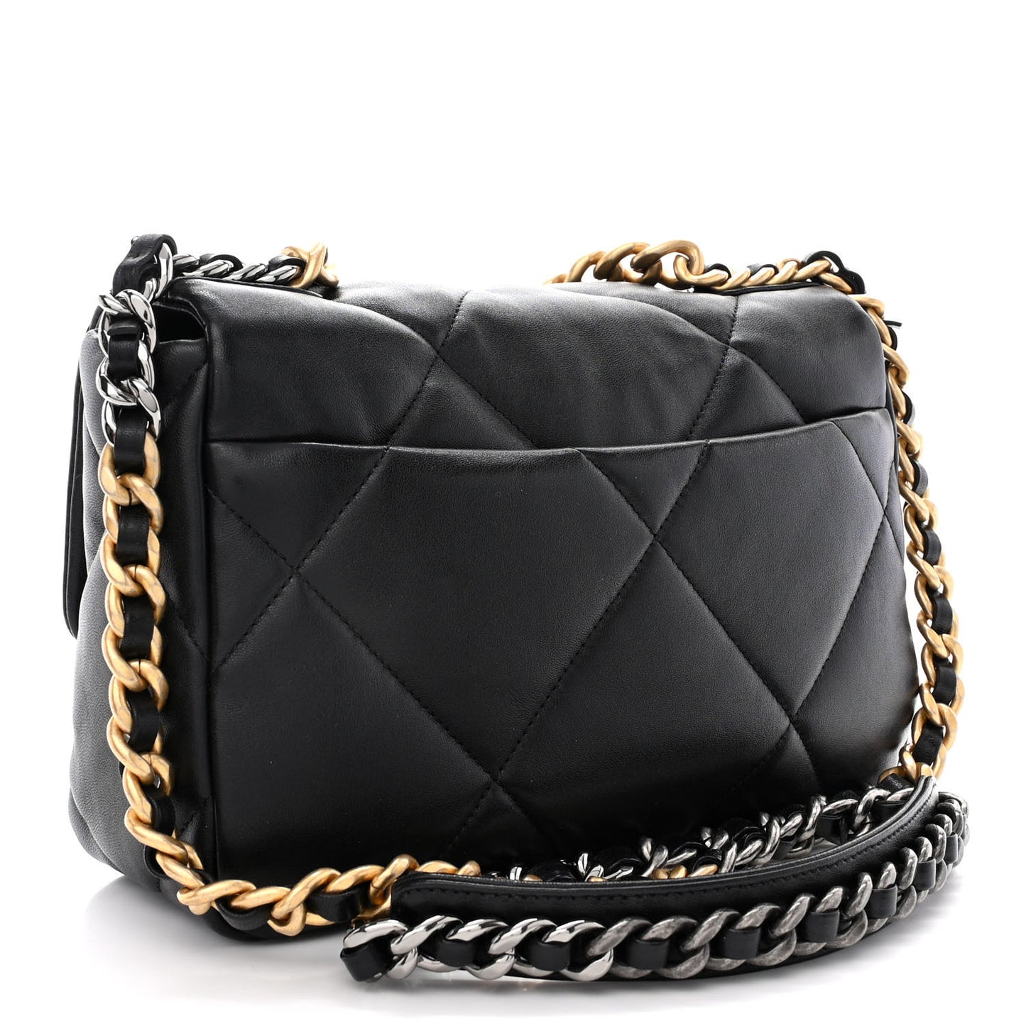 Lambskin Quilted Medium Chanel 19 Flap Black