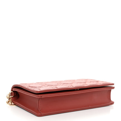Christian Dior Lambskin Cannage Lady Dior Pouch Rust 5 of 10