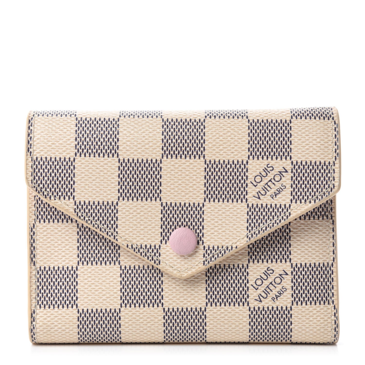 Louis Vuitton Damier Azur Victorine Wallet Rose Ballerine 1 of 8