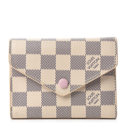 Louis Vuitton Damier Azur Victorine Wallet Rose Ballerine 1 of 8