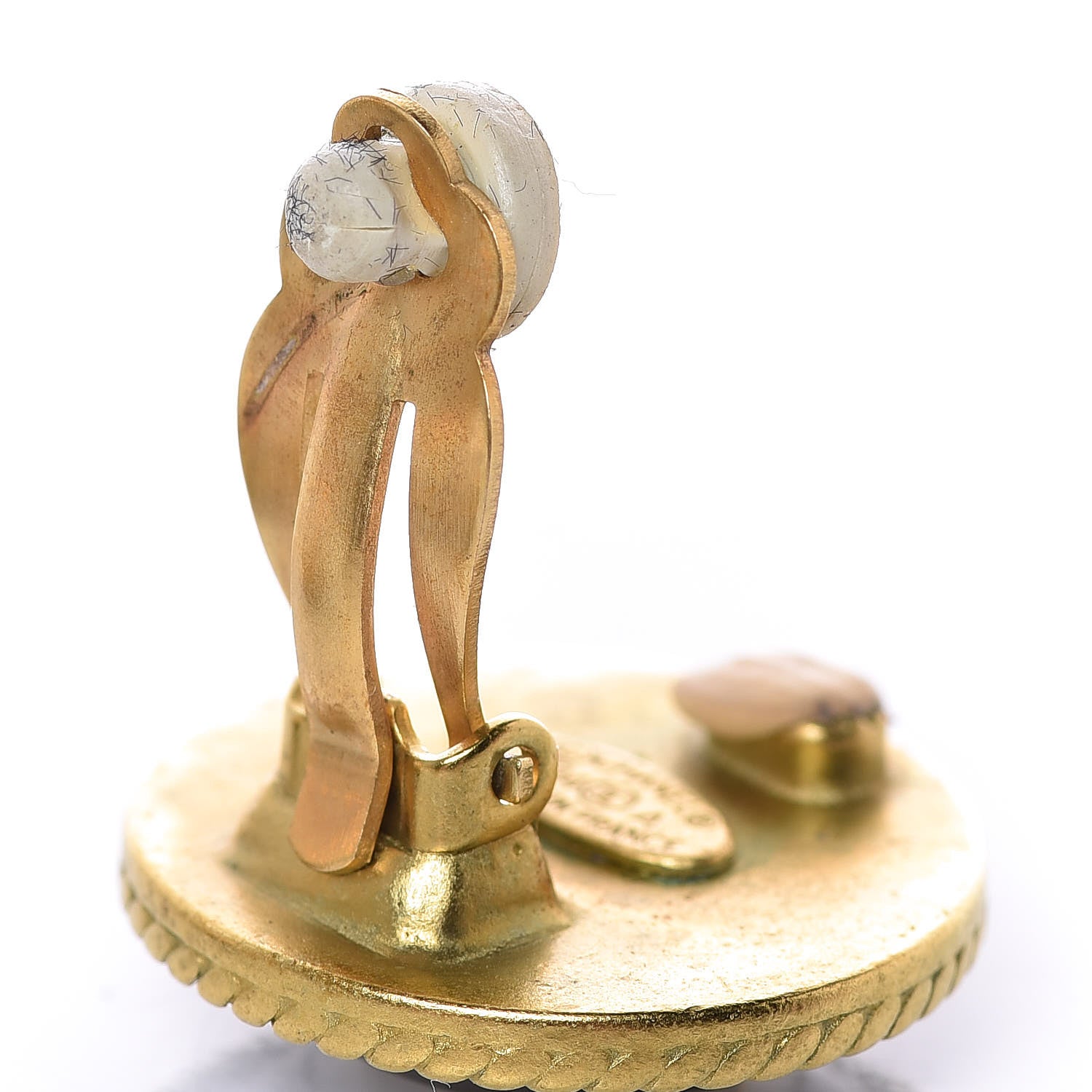 Chanel Enamel CC Clip On Earrings Black Gold 7 of 7