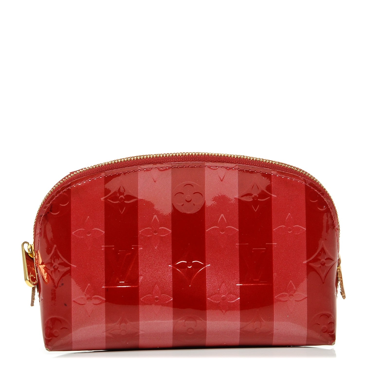 Louis Vuitton Vernis Rayures Cosmetic Pouch Pomme D'Amour 1 of 6