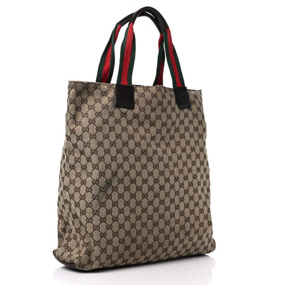 Gucci GG Monogram Large Web Handle Vertical Tote Dark Brown 2 of 17
