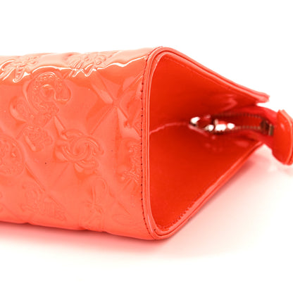 Chanel Patent Calfskin Lucky Symbols Pochette Coral 10 of 13