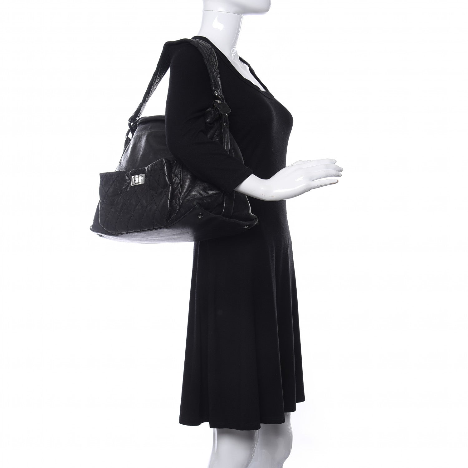 Chanel Lambskin Quilted Mademoiselle Hobo Black 2 of 11