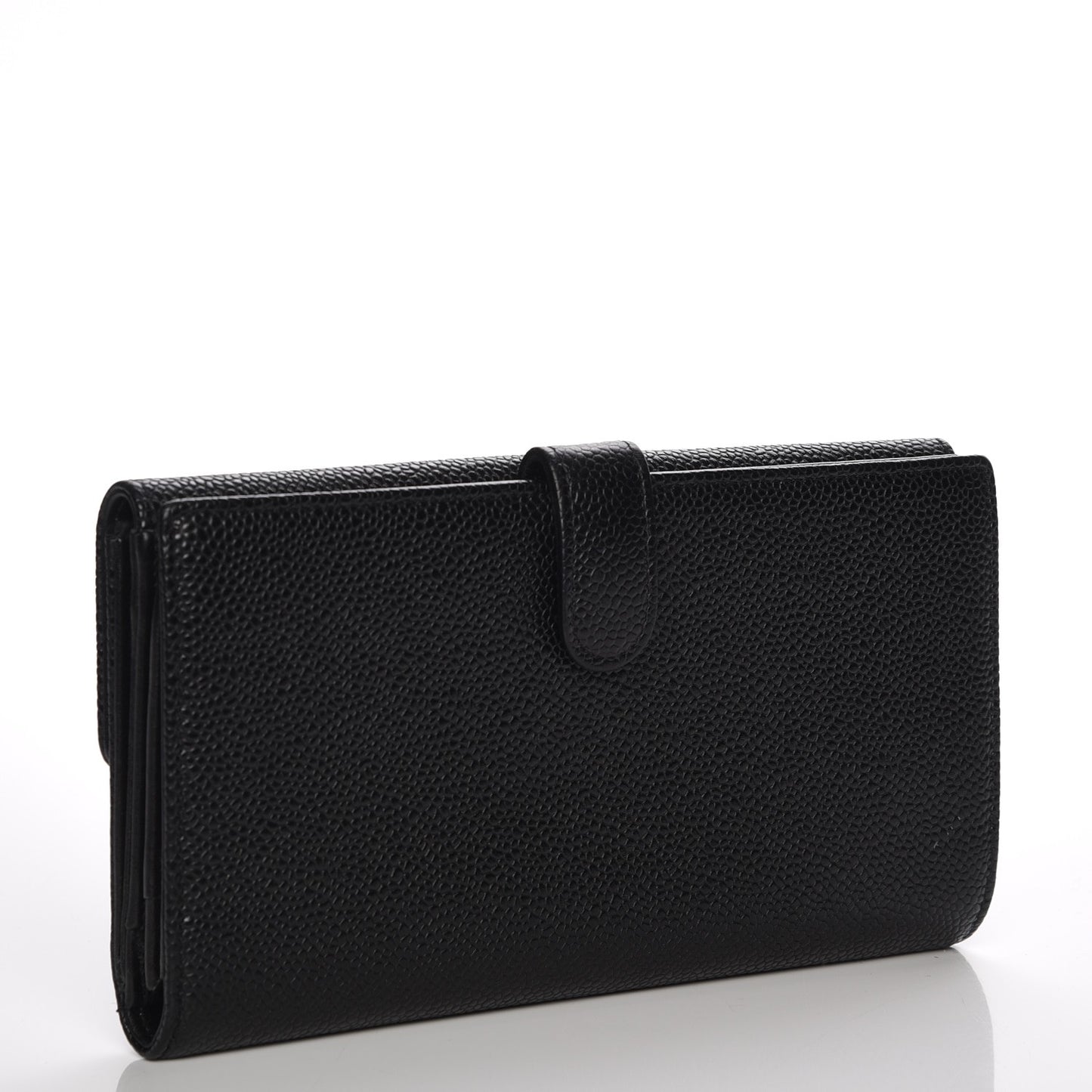 Caviar CC Long Flap Wallet Black