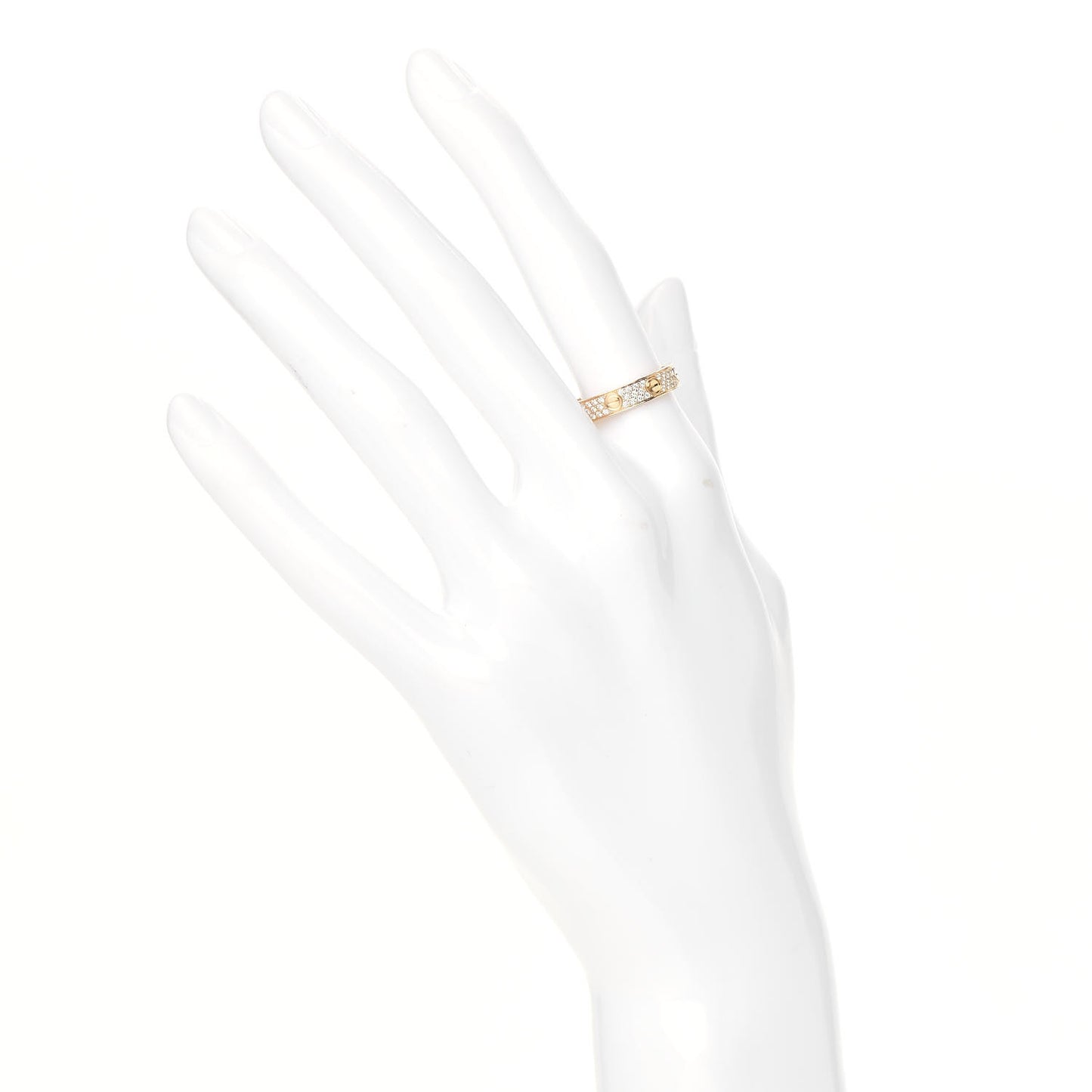 18K Yellow Gold Diamond 4mm LOVE Wedding Paved Band Ring 52 6