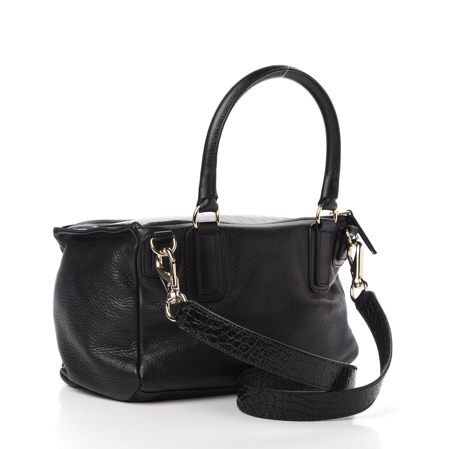 Calfskin Crocodile Embossed Medium Pandora Black