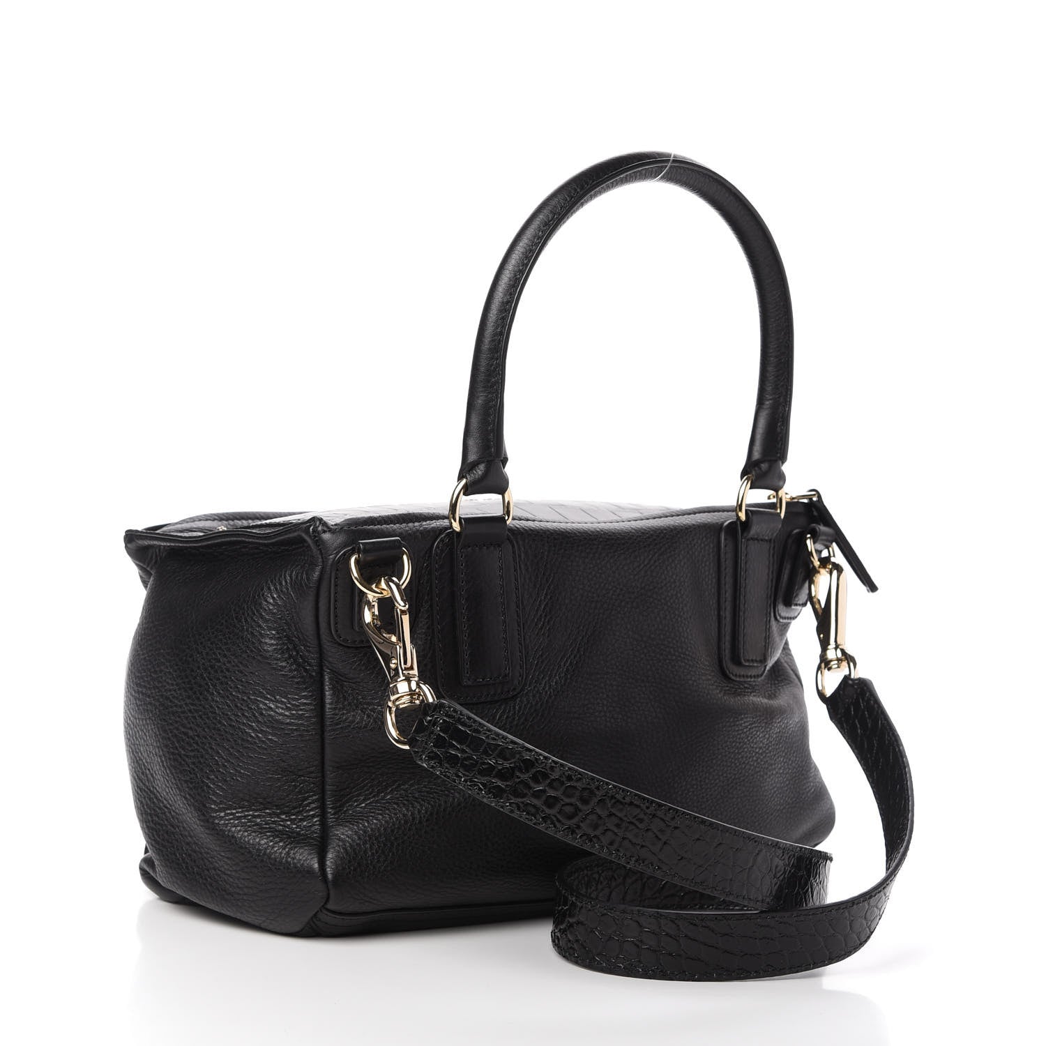 Givenchy Calfskin Crocodile Embossed Medium Pandora Black 3 of 10