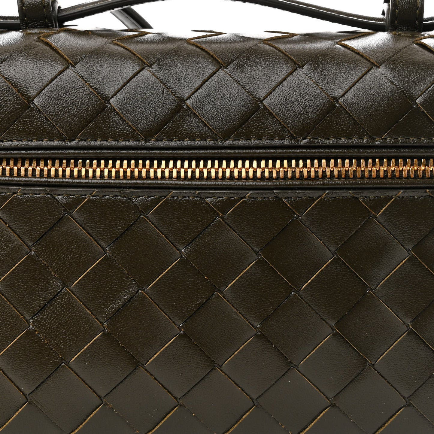 Calfskin Intrecciato Bang Bang Vanity Case Kaki