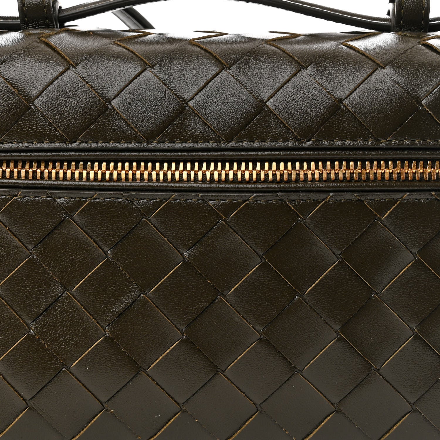 Bottega Veneta Calfskin Intrecciato Bang Bang Vanity Case Kaki 7 of 9