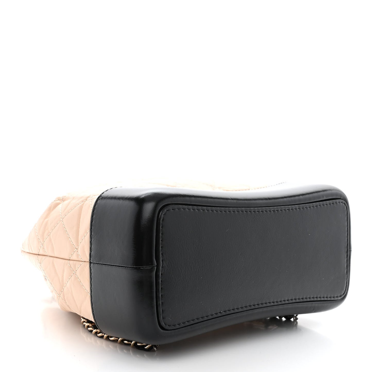 Aged Calfskin Quilted Small Gabrielle Backpack Beige Black