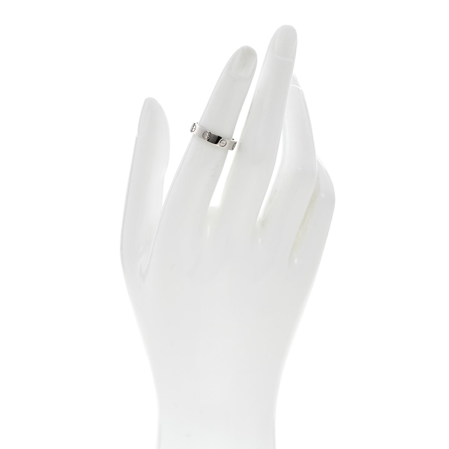 18K White Gold Diamond 4mm LOVE Wedding Band Ring 48 4.5