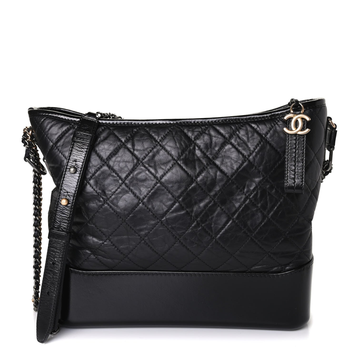 Chanel Aged Calfskin Quilted Medium Gabrielle Hobo Black 1 of 4