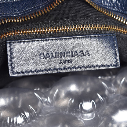 Balenciaga Chevre Gold Metallic Edge Hardware City Bleu Nuit Dark Sea 6 of 13
