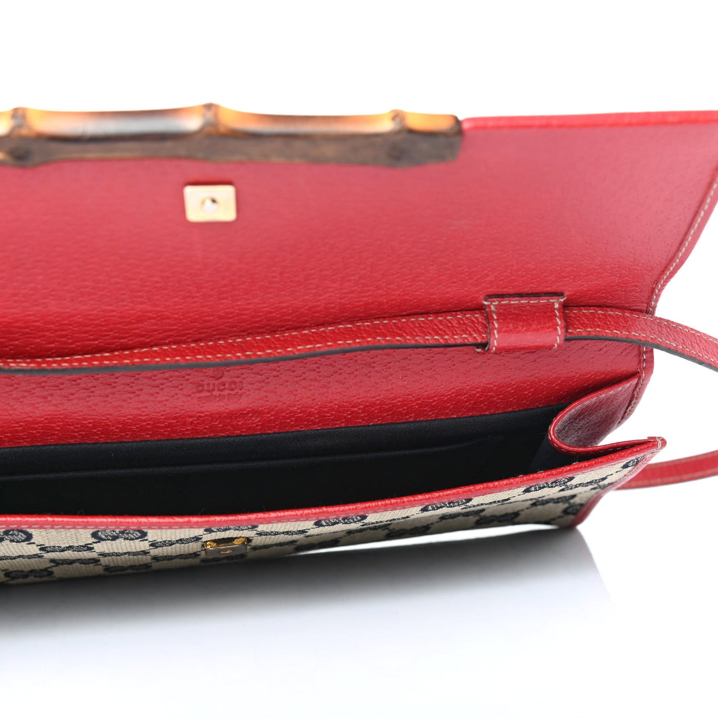 Monogram Bamboo Bar Clutch Navy Red