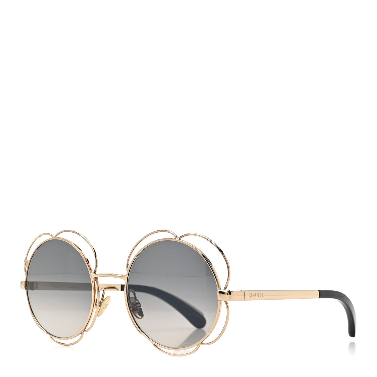 Metal Round Camellia Sunglasses 71573 Gold