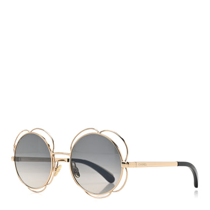 Chanel Metal Round Camellia Sunglasses 71573 Gold 1 of 7