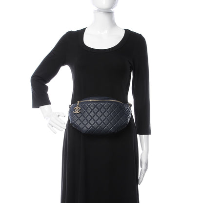 Chanel Calfskin Quilted Waist Bag Navy 2 of 8