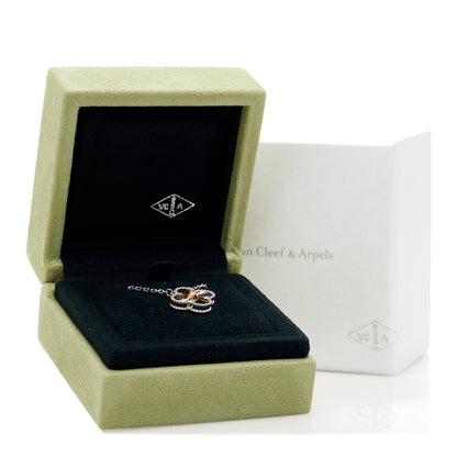 Van Cleef & Arpels 18K White Rose Gold Diamond Guilloche Vintage Alhambra Pendant Necklace 5 of 6